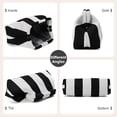 thumbnail image 5 of WANDF Clutch Purse for Women,Knit Striped Clutch Handbags,Woven Evening Bags,Large Dumpling Bag for Ladies,Girlfriend,Travel Makeup Storage Lightweight Portable Pouch(Black Beige Sripe), 5 of 7