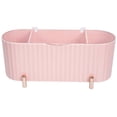 thumbnail image 4 of Pink Household Makeup Pads Box Multi Grid Cosmetic Container 1 Set Cotton Swabs, 4 of 5