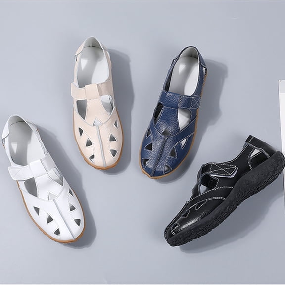 Jacenvly 2024 New Summer Ladies Sandals Hollow Hole Women's Breathable Casual Shoes Beige Sandals for Women