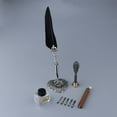 thumbnail image 2 of Pluma de ave, pluma de escribir, pluma de cobre tallada, puntas, Negro, 2 of 9