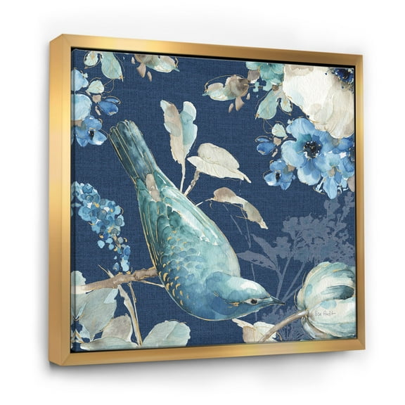 Designart ' Indigold Bird Cottage Family IV ' Farmhouse Framed Canvas