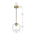 thumbnail image 3 of Living District Baxter 8 Inch Pendant Clear Shade in Satin Gold, 3 of 10