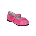 thumbnail image 1 of Suede Rhinestone Embellished Hook Loop Mary Jane Ballerina Flat (Girls) BH03, 1 of 5