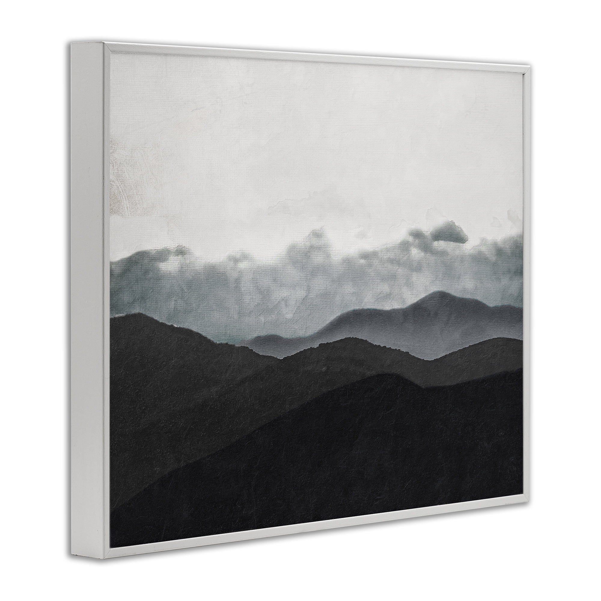 Stupell Industries Layered Foggy Hills White Framed Giclee Art, design by Elizabeth Medley