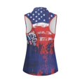thumbnail image 2 of HUIACONG Retro 250th American Flag Stretchy Women's Sleeveless Golf Shirts, Anti Wrinkle Comfortable Athletic Tank Tops Shirts Half Zip Workout Tank Tops, 2 of 7
