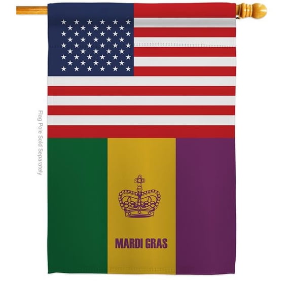 Americana Home & Garden H140864-BO US Mardi Gras Springtime Double-Sided Garden Decorative House Flag, Multi Color