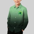 thumbnail image 2 of RXMEKW Chemise à Manches Longues Imprimée pour la Saint-Patrick pour Garçons avec Col Rabattu, 95 % Coton 5 % Spandex, Vert, 2 of 7
