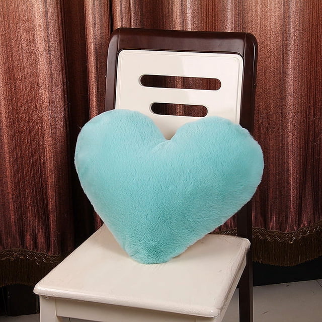 Almohada en forma de corazón cómoda de la funda de almohada del cojín de la piel del pelo de conejo de imitación sin la cubierta central
