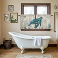 thumbnail image 4 of Teal Sea Turtle Coastal Tier Curtains 36 Inch Length, Vintage Summer Beach Nautical Cafe Short Curtains for Bathroom Over Sink, Small Kitchen Curtain Light Filtering Drapes 2 Panels 27.5"Wx36"L, 4 of 8