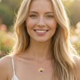 thumbnail image 6 of Taioiat Birthstone Necklace for Women Double Sunflowers and Birthstones with Engraving Gold Plated Jewelry Valentines Day Birthday Gifts for Women Best Friend Friendship, 6 of 7