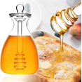 thumbnail image 4 of Glass Honey Jar 500ml With Dipper And Lid Beehive Shape For Easy Dispensing Honey Clear, 4 of 4