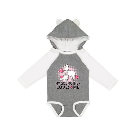 

Inktastic My Godmother Loves Me Llama Gift Baby Girl Long Sleeve Bodysuit
