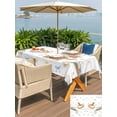 thumbnail image 5 of Outdoor Tablecloth with Umbrella Hole for Patio/Picnic/Party/Camping, Blue Pink Waterproof Table Cloth Rectangle Table Cover Washable, Cute Hobbyhorse Train Cloud Star Cartoon (60"x 102"), 5 of 8