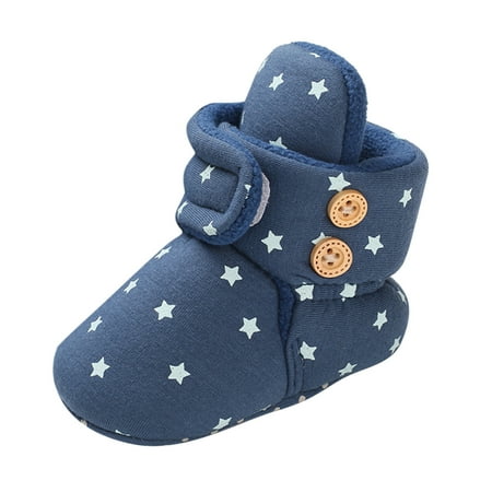 

Toddler Baby Socks Shoes Baby Shoes Plus Velvet Warm Polka Dot Printing Boots Non Slip Breathable Toddler Shoes