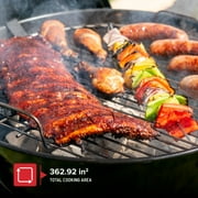 Nexgrill Premium 22.5 Charcoal Barbecue Grill with Adjustable Air Vent, Built-In Temperature Gauge, 362 SQ In Grate, Storage Rack, Portable Kettle Grill for Camping, and More - 810-0178 