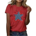 thumbnail image 7 of Cavosen Red White and Blue T Shirts Women Plus Size Independence Day Short Sleeve Round Neck Shirts American Flag Graphic Tops Lady 3X 4th of July Casual T Shirts Red White and Blue Tunic Tees, 7 of 7