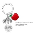 thumbnail image 4 of Cute Festive Touch Stainless Steel Pendant Keychain Beautiful Apples Decor Pendant Key Finder Teacher Appreciation Gift, 4 of 5