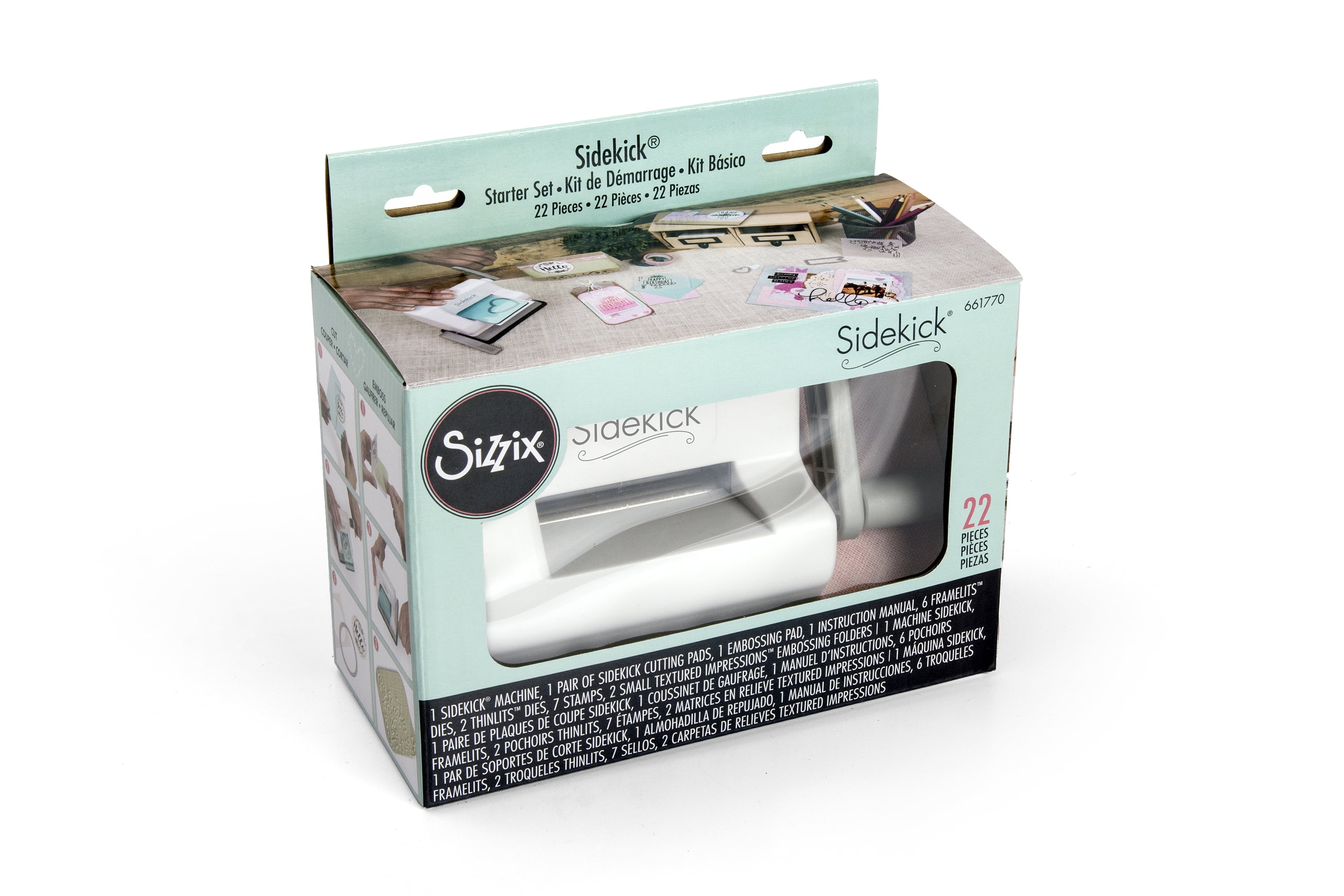 Item 661770 Emboss and Cut White & Gray Sizzix Sidekick Starter Kit 