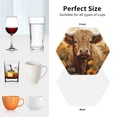 thumbnail image 6 of Lsque Vintage Sunflower Cow Pattern 4" Drink Coasters Set of 4, PVC Leather Absorbent Coasters, Table Coaster Set Decorative Coffee Cup Coasters Housewarming Gift -Hexagon, 6 of 6