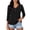 Black, variant on tarylea Tops for Women 3/4 Sleeve V Neck Button T-Shirts Casual Loose Fall Comfy Basic Solid Color Tops