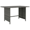 thumbnail image 1 of Outdoor Dining Table, 43 Inch Rectangular Top, Dark Gray Poly Rattan, 1 of 1