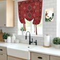 thumbnail image 5 of Red Boho Tie Up Curtains for Windows, Adjustable Balloon Window Shades, Country Tribe Ethnic Geometric Stripes Art Kitchen Window Treatments Farmhouse Short Curtains with Rod Pocket 42"x45", 5 of 8
