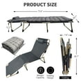 thumbnail image 4 of JSTUOKE 5-Fold Camping cot for Adults & Kids, Adjustable Folding Bed Reclining Folding Lounge Chairs with Pillow and Pearl cotton pad, Portable Intdoor Folding Sleeping Cots Bed, 4 of 14