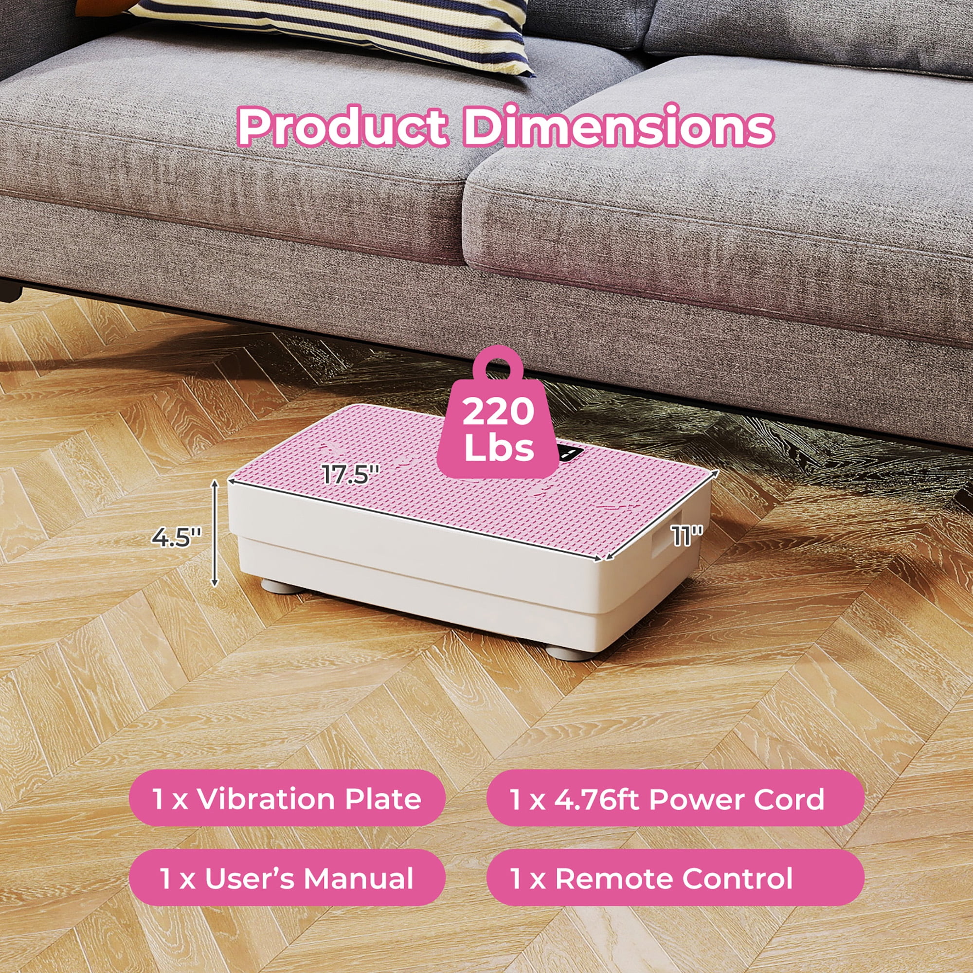 Gymax Vibration Plate Exercise Machine w/Gravity Sensor Remote Control for Home Gym Pink