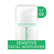 Native Aloe & Niacinamide Sensitive Facial Moisturizer, Unscented, for Sensitive Skin, 1.7 oz