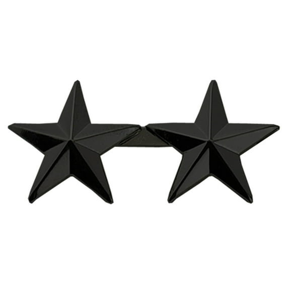 Hero's Pride Pair of 1/2" Two-Star Pins with Clutch Backs – Black Finish
