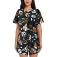 thumbnail image 1 of Fotbe Dogs Conjunto de Pijama Estampado para Mujer, 2 Piezas, Ropa de Dormir con Camiseta de Manga Corta y Shorts Suaves-XX-Large, 1 of 6