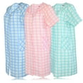 thumbnail image 3 of JEFFRICO 3 Pack House Dresses for Women with Pockets - Lightweight Breathable Short Sleeve Muumuu & Nightgowns - Snap Front Housecoat and Dusters for Women, 3 of 4