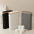 thumbnail image 1 of Sentmoon Tissue Box Cover Square Tissue Box Cover Uncomplicated Tissue Roll Storage Basket Toilet Paper Storage Basket Bamboos Sundries Storage Basket with Lid Foldable Tissue Box, 1 of 7