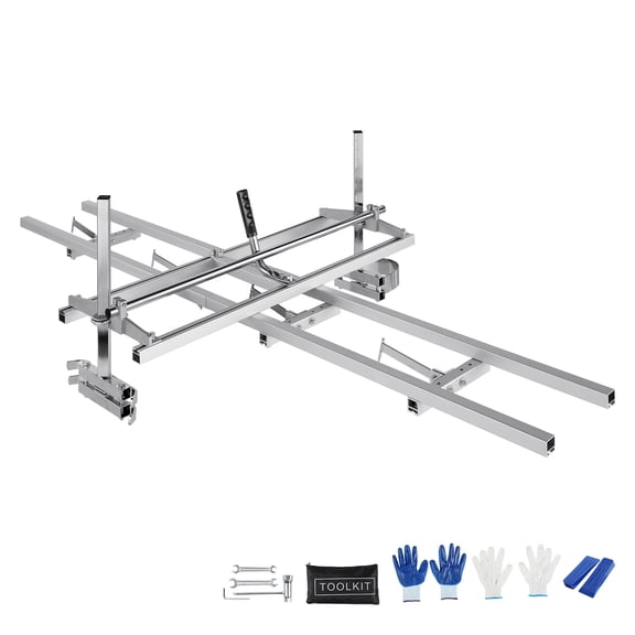 KFFKFF Portable Chainsaw Mill and Rail Guide System, Adjustable Sawmill for 14"-36" Guide Bars, 9ft Aluminum Rail for Precise Wood Planking and Cutting