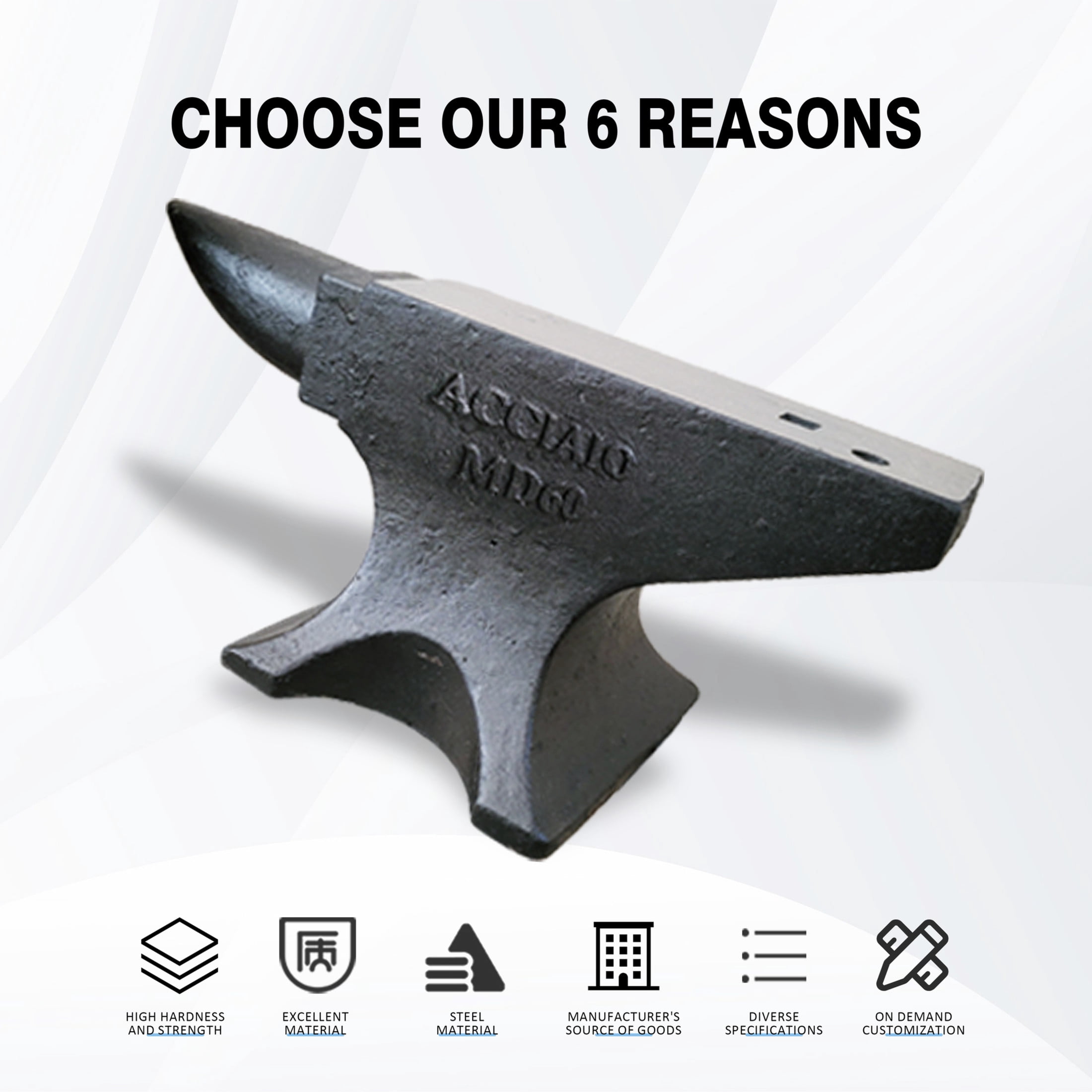Noble House 132 lb Cast Steel Single Horn Anvil, 55 HRC Blacksmith Forging Tool with Hardy Hole