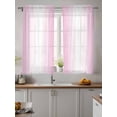 thumbnail image 2 of Pink Ombre Curtains 54 Inch Length, Sheer Curtains for Bedroom Living Room Window Pink White Gradient Modern Abstract Art Rod Pocket Voile Drapes Kitchen Curtains Small Half Window 42"x54" 2 Panels, 2 of 6