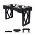thumbnail image 1 of Cuencos Elevados Ajustables Pet Zone Negro con Doble Cuenco de Acero Inoxidable para Perros, 1 of 8