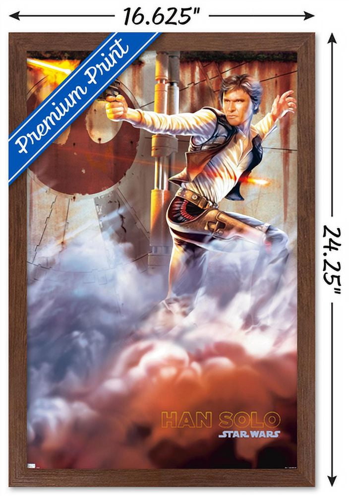 Star Wars: Original Trilogy - Han Solo Wall Poster, 14.725" x 22.375", Framed