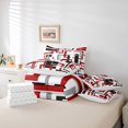 thumbnail image 6 of Homewish Geometric Stripe Art 7 Pieces Bedding Comforter Set,Abstract Square Line Full Bedding Set,Red White Black Fitted Sheet Flat Sheet For Adults,Super Cozy Room Decor, 6 of 8