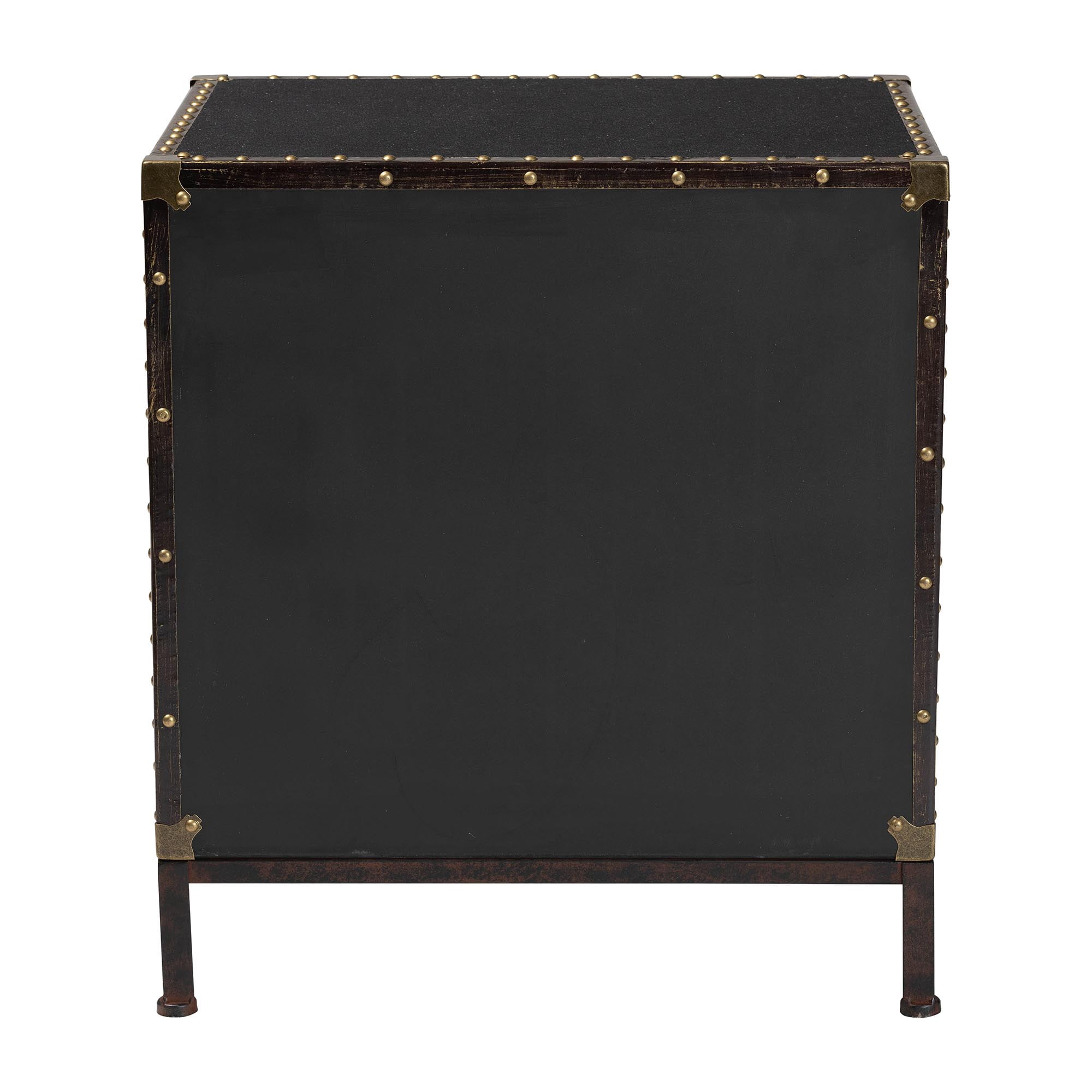 Baxton Studio Laura Vintage End Table, 2-Drawer, Black