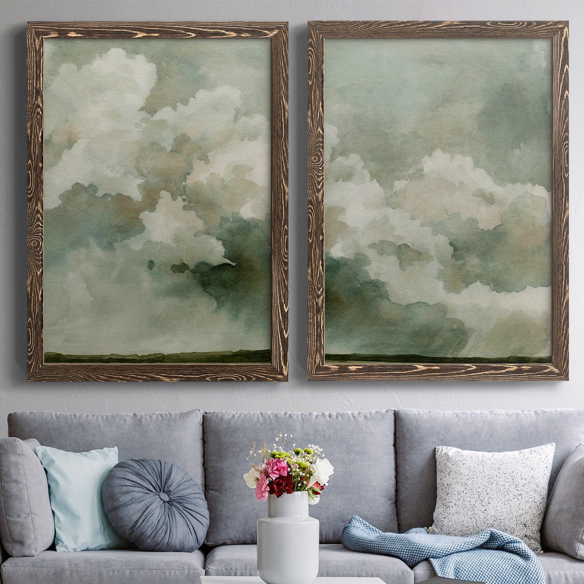 Coming Rain I - Premium Framed Canvas 2 Piece Set - Ready to Hang