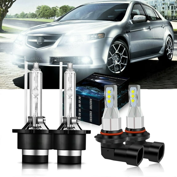 9006 D2S Xenon bulbs for 2004-06 Acura TL LED Headlights High Low Beam 4pc