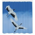 thumbnail image 3 of Ambesonne Bird Shower Curtain, Red Crowned Cranes Japan, 69"Wx70"L, Blue White Black, 3 of 3