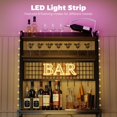 thumbnail image 4 of Grey 5-Tier Baker's Rack with Power Outlet & LED Light - 31.5” Coffee Bar Station for Kitchen or Living Room Storage, 4 of 7