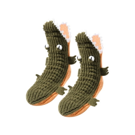 

Christmas Funny Floor Socks Alligator Crocodile Shark Animal 3D Socks Warm Knit Socks for Women Men