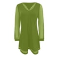 thumbnail image 4 of XEGLSBU Girls Dresses 5T-6T Girls' Dress Long Sleeved V Neck Dress Party Dress Children's Dress Performance Dress 7 13 Years Old Green Size 9-10 Years, 4 of 4