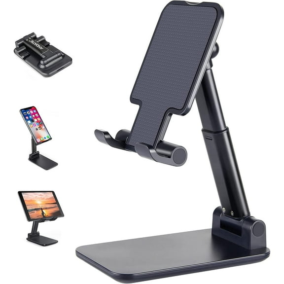 Cell Phone Stand, Angle Height Adjustable Cell Phone Stand for Desk, Foldable Cell Phone Holder, Cradle, Dock, Tablet Stand, Case Friendly Compatible with All Mobile Phone/iPad/Kindle/Tablet