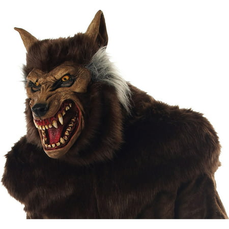 Morris Costumes Werewolf Brown Hair Full Overhead Halloween Latex Mask, Style MR035011