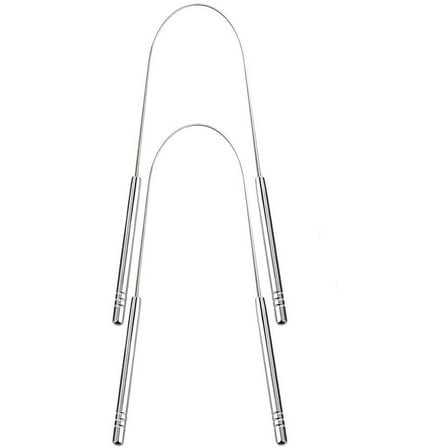Fridja 2 Pack Tongue Scraper, 304 Stainless Steel Tongue Cleaner for Adults And Kids Tongue Brush for Oral Care, Improve Bad Breath and Fresh Breath