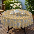 thumbnail image 4 of Pioneer Flower Floral Print Pattern Round Tablecloth 70"x70", Wrinkle Resistant Wipeable Table Cover for Kitchen Dining Room Picnic Patio and Party, 4 of 6